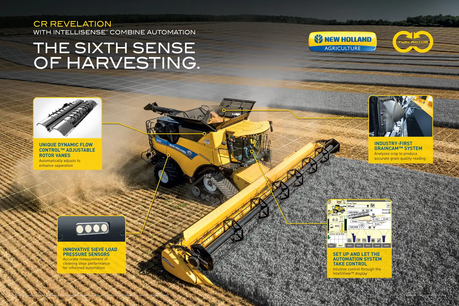 New Holland CR Revelation Intellisense Combine Automation