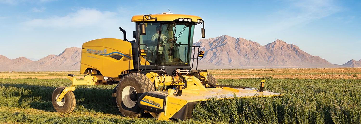 New holland yellow hay tool with tractor